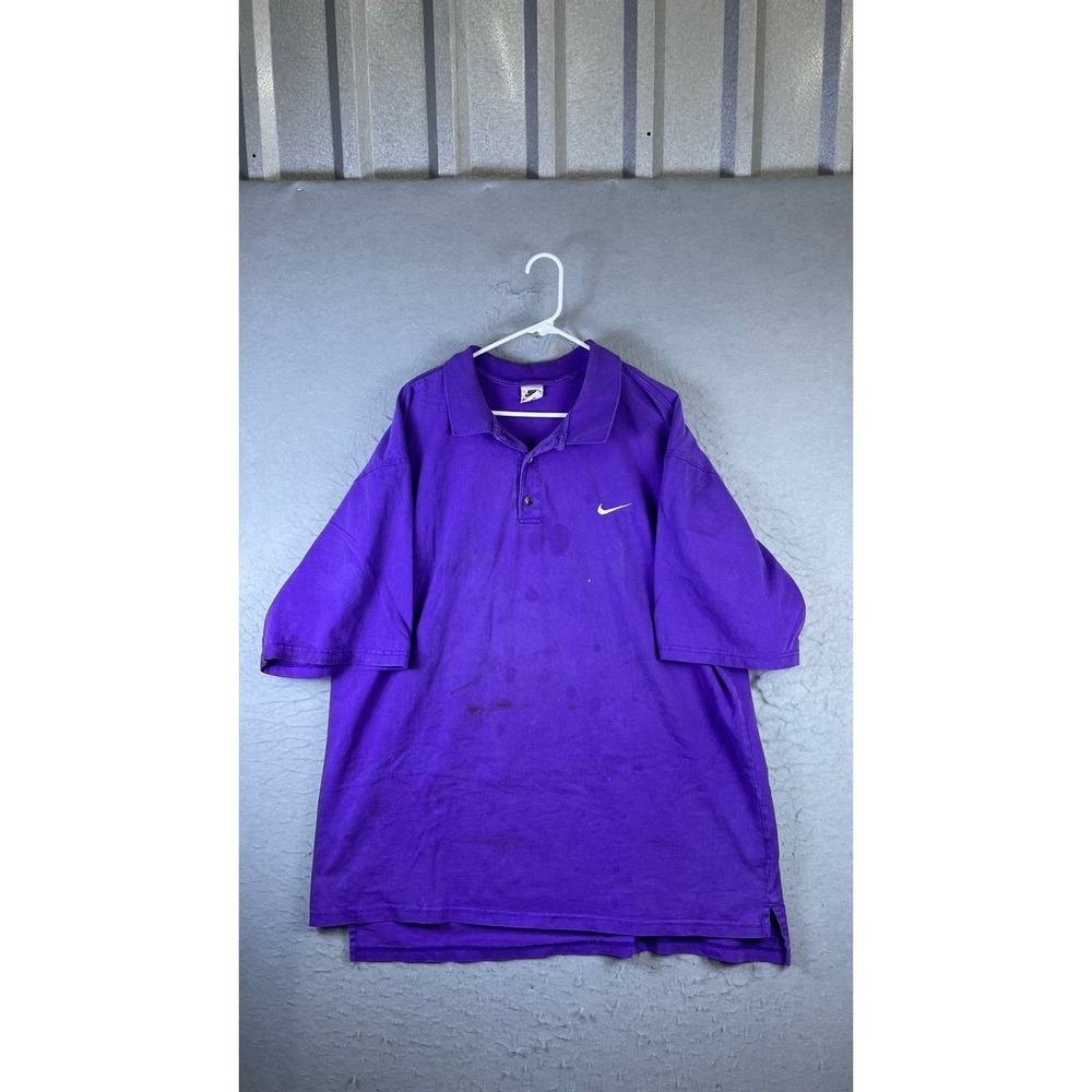 Nike Polo Shirt Mens 3XL Purple Fair Vintage Made In USA Swoosh 90s Sportswear